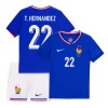 Camisola + Calções França T. Hernandez 22 Criança Equipamento 1ª Euro 2024